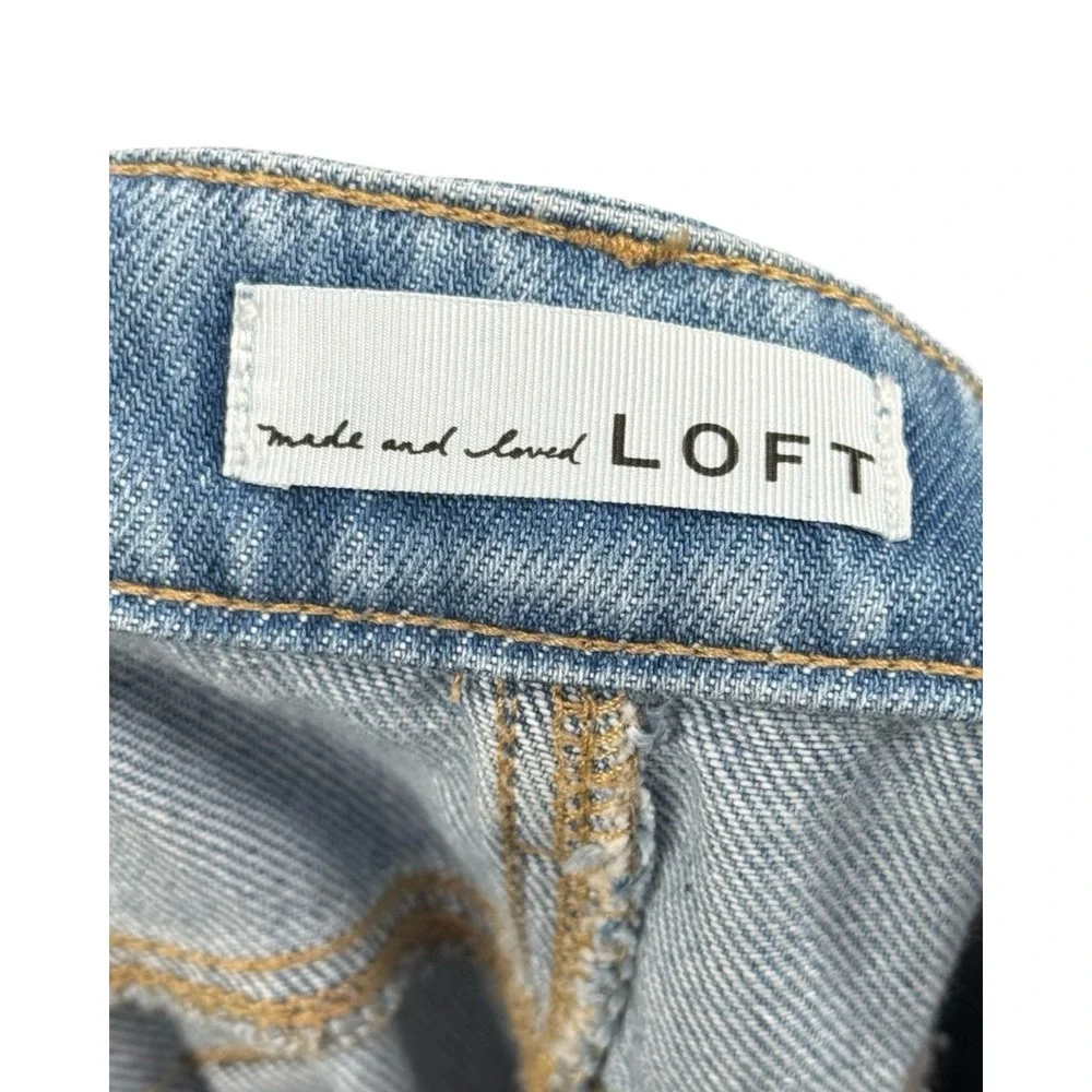 Loft Denim Shorts Womens 18 Light‎ Wash Blue Pleated Cotton Lyocell NWT 34/18